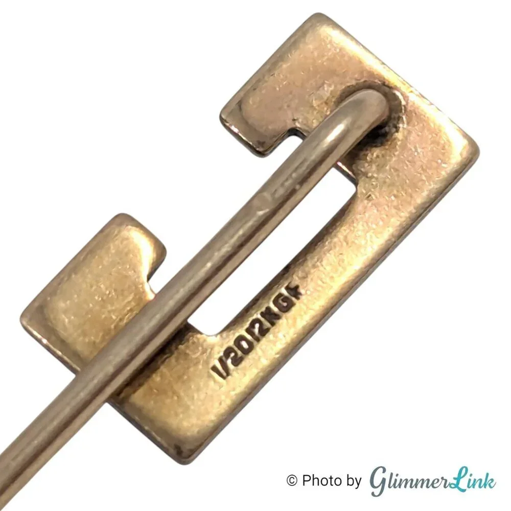 Vintage C R Monogram Stick Pin 12K Gold Filled Minimalist Initial Lapel Pin